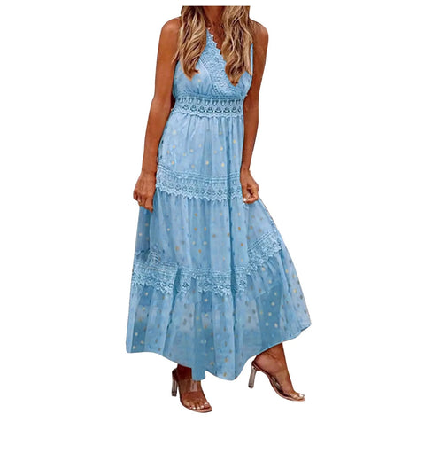 New Glitter Crochet Lace Long Dresses CODE: KAR3052