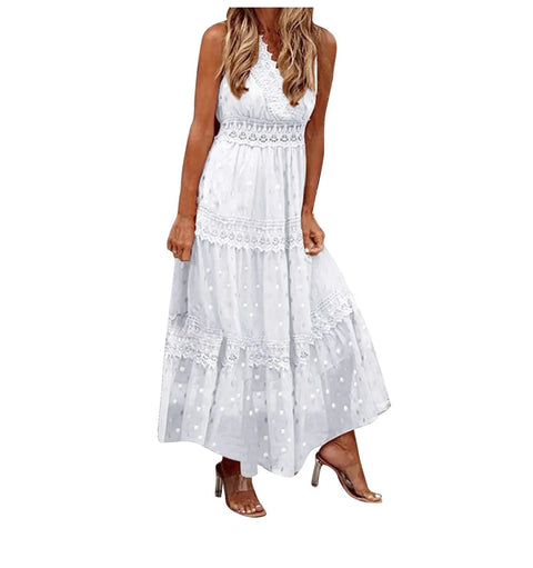 New Glitter Crochet Lace Long Dresses CODE: KAR3052