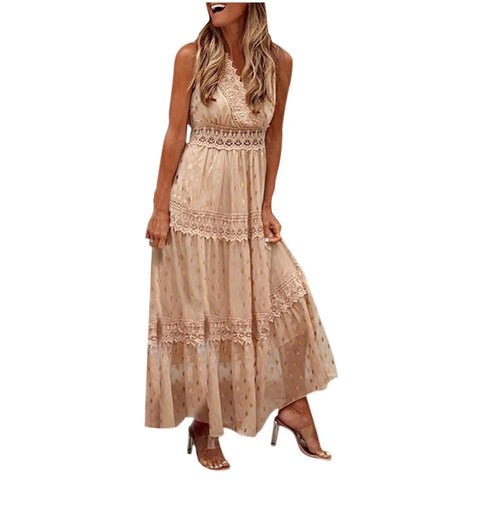 New Glitter Crochet Lace Long Dresses CODE: KAR3052
