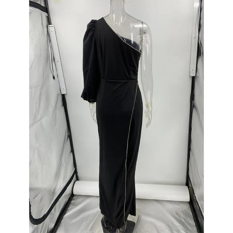 Romper Temperament Black Single Sleeve High Waist Jumpsuit CODE: KAR3054