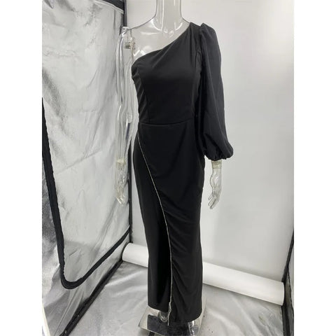 Romper Temperament Black Single Sleeve High Waist Jumpsuit CODE: KAR3054