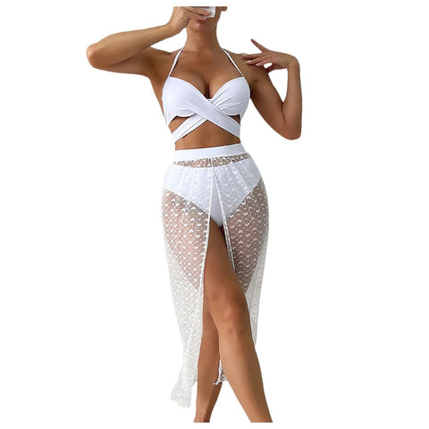 New Sexy Strap Hollow Mesh Long Skirt Cover Up Beach Swimwear CODE: KAR3062