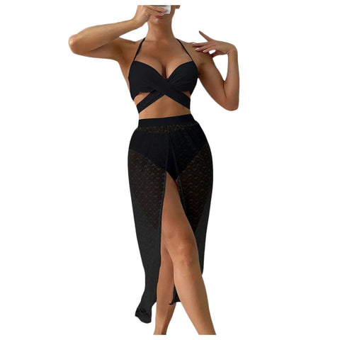 New Sexy Strap Hollow Mesh Long Skirt Cover Up Beach Swimwear CODE: KAR3062