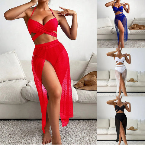 New Sexy Strap Hollow Mesh Long Skirt Cover Up Beach Swimwear CODE: KAR3062