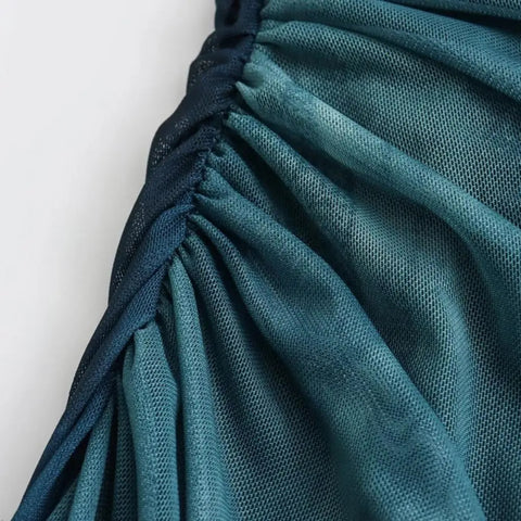 New Pleated Midi Slim Fit Solid Color Long Sleeve Dress CODE: KAR3064