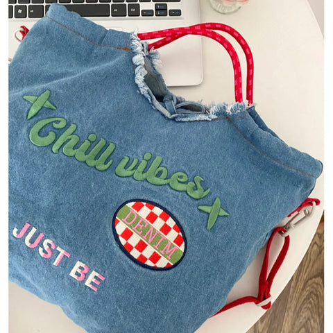 New Large Capacity Embroidery Eco Shoulder Bag CODE: KAR3067