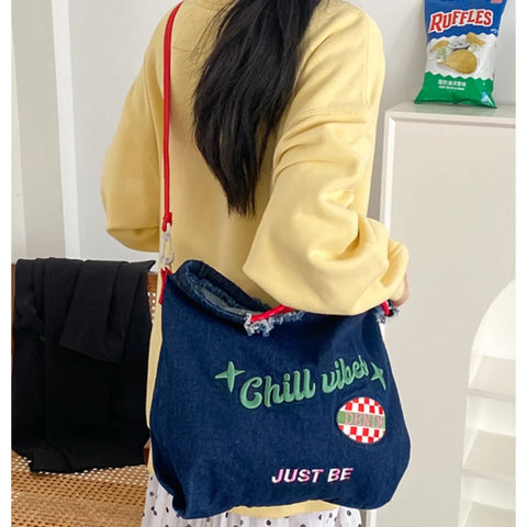 New Large Capacity Embroidery Eco Shoulder Bag CODE: KAR3067