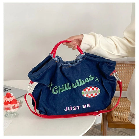 New Large Capacity Embroidery Eco Shoulder Bag CODE: KAR3067
