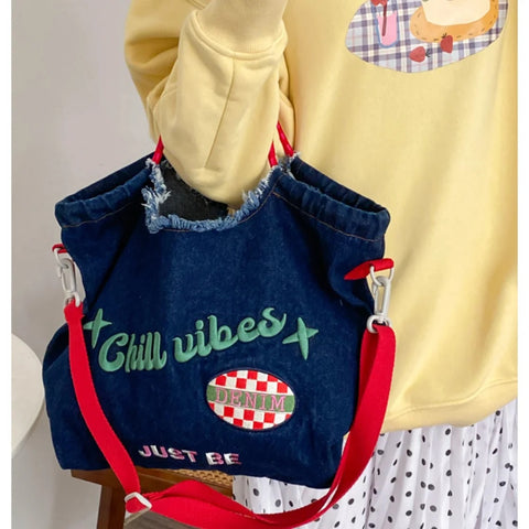 New Large Capacity Embroidery Eco Shoulder Bag CODE: KAR3067