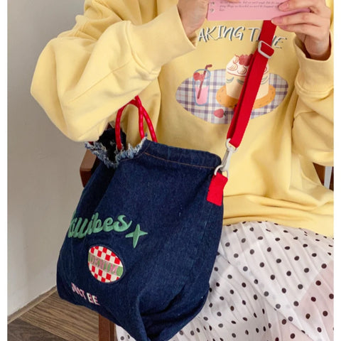New Large Capacity Embroidery Eco Shoulder Bag CODE: KAR3067