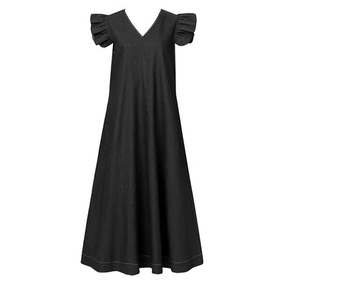 New V Neck Bohemian Loose Long Dress CODE: KAR3068