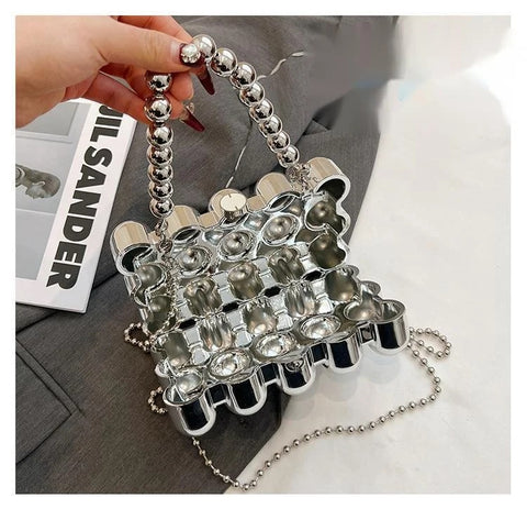 New One Shoulder Fashion Design Same Chain Box Bag CODE: KAR3074
