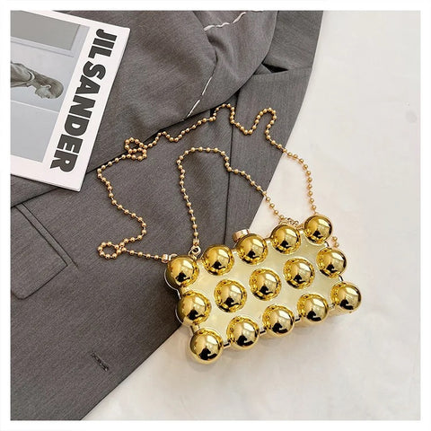 New One Shoulder Fashion Design Same Chain Box Bag CODE: KAR3074