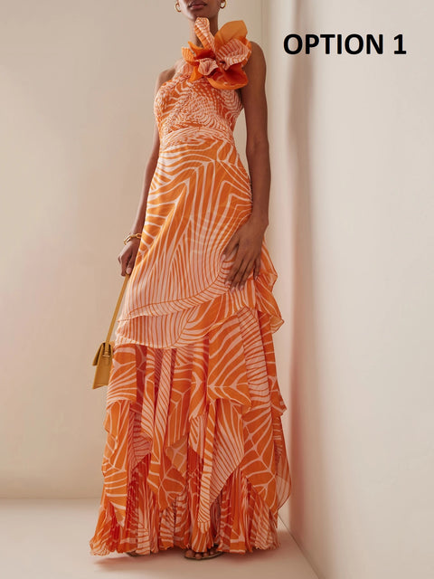 One Shoulder Three-Dimensional Flower Swimwear CODE: KAR3100
