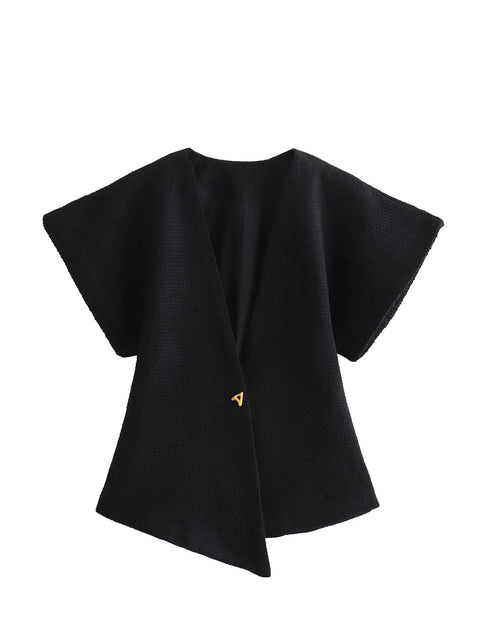 Vintage V Neck Stylish Fashion One Button Top CODE: KAR3102