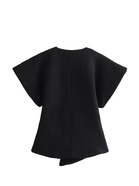 Vintage V Neck Stylish Fashion One Button Top CODE: KAR3102