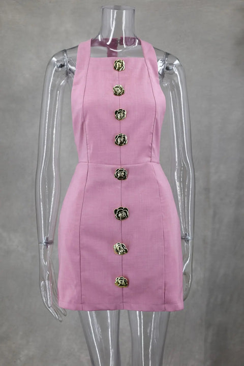 Summer Sexy Backless Sleeveless Slim Short Dresses CODE: KAR3109