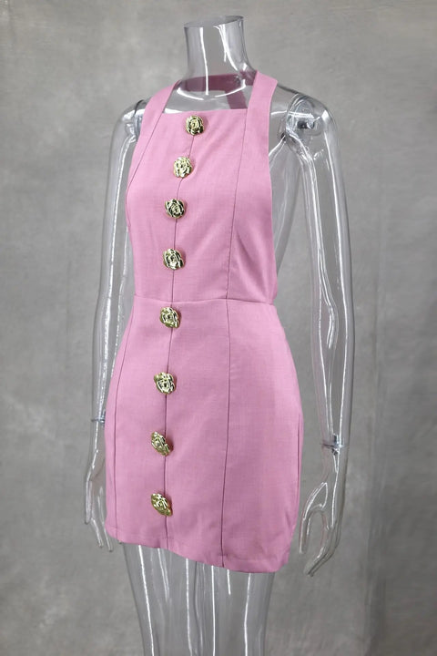 Summer Sexy Backless Sleeveless Slim Short Dresses CODE: KAR3109