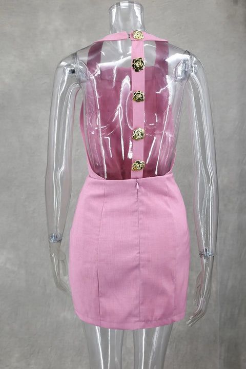 Summer Sexy Backless Sleeveless Slim Short Dresses CODE: KAR3109