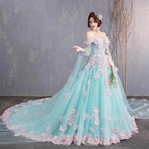 New Quinceanera Princess Lace 3D Flower Ball Gown Dresses CODE: KAR3122