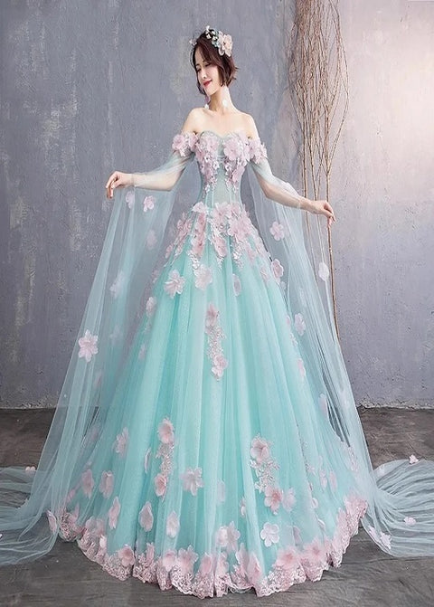 New Quinceanera Princess Lace 3D Flower Ball Gown Dresses CODE: KAR3122
