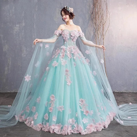 New Quinceanera Princess Lace 3D Flower Ball Gown Dresses CODE: KAR3122