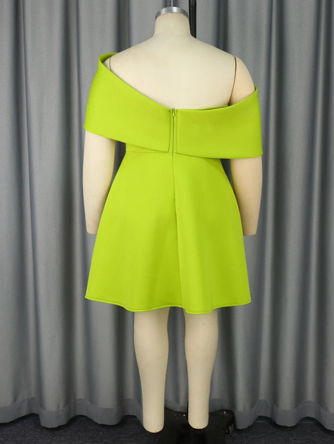 New Big Bow Neck Empire Asymmetrical A Line Party Dress CODE: KAR3126