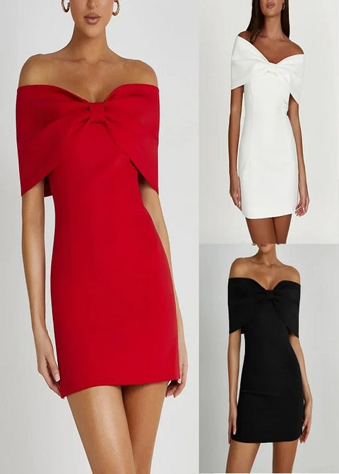New Sexy Slash neck Casual Mini Dress CODE: KAR3127