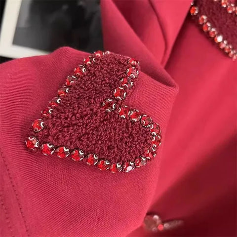 Diamond heart sweet short sleeve loose Top CODE: KAR3132