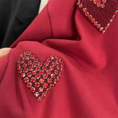 Diamond heart sweet short sleeve loose Top CODE: KAR3132