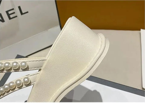 New Luxury Slides String Bead Platform Slippers CODE: KAR3141