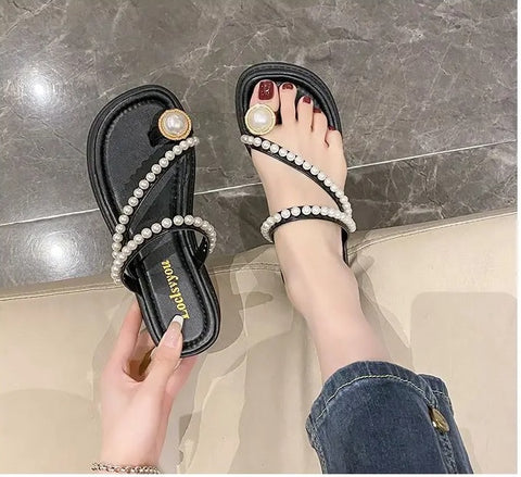 New Luxury Slides String Bead Platform Slippers CODE: KAR3141