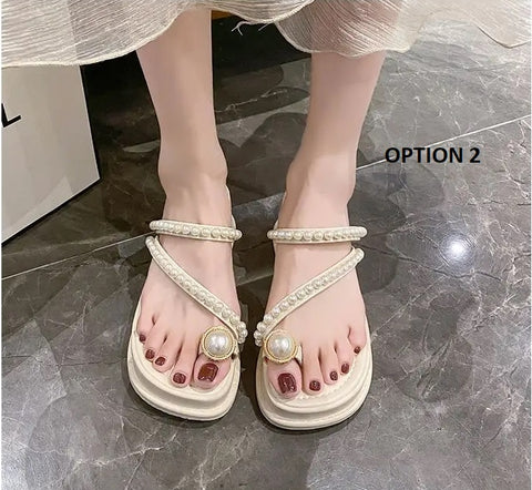 New Luxury Slides String Bead Platform Slippers CODE: KAR3141