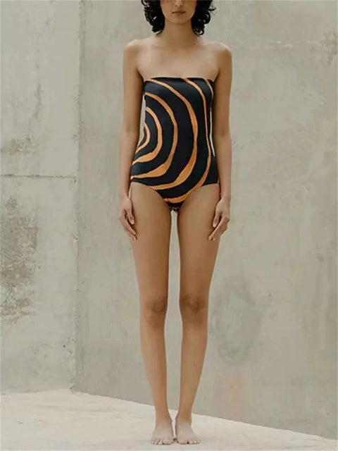 Fashion Printed trend High Waist Backless Sexy Beach Swimwear CODE: KAR3144