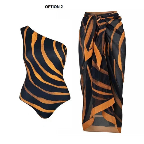 Fashion Printed trend High Waist Backless Sexy Beach Swimwear CODE: KAR3144