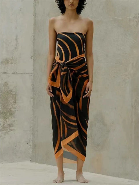 Fashion Printed trend High Waist Backless Sexy Beach Swimwear CODE: KAR3144