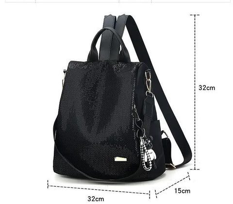 New Sequined Anti-theft Multi-function Backpack Bag CODE: KAR3146
