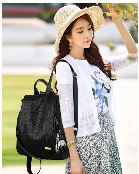 New Sequined Anti-theft Multi-function Backpack Bag CODE: KAR3146