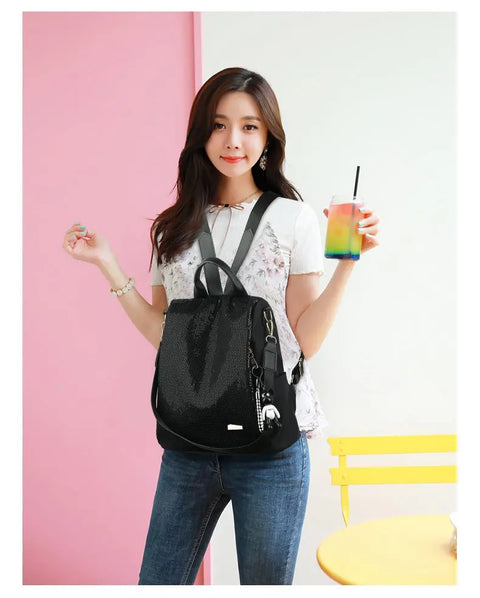 New Sequined Anti-theft Multi-function Backpack Bag CODE: KAR3146