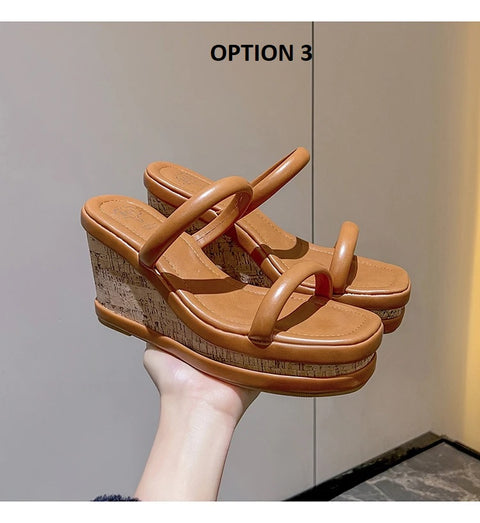 summer new One line open toe wedge platform sandal CODE: KAR3147