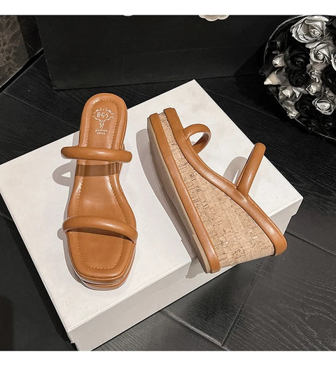 summer new One line open toe wedge platform sandal CODE: KAR3147