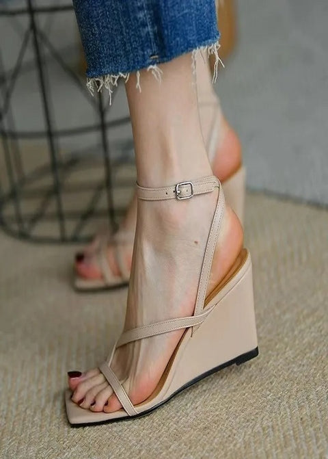 summer elegant straps open toe Narrow band wedge Platform Sandal CODE: KAR3148