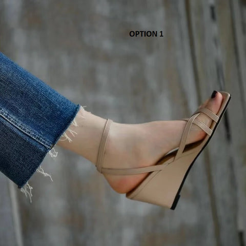 summer elegant straps open toe Narrow band wedge Platform Sandal CODE: KAR3148
