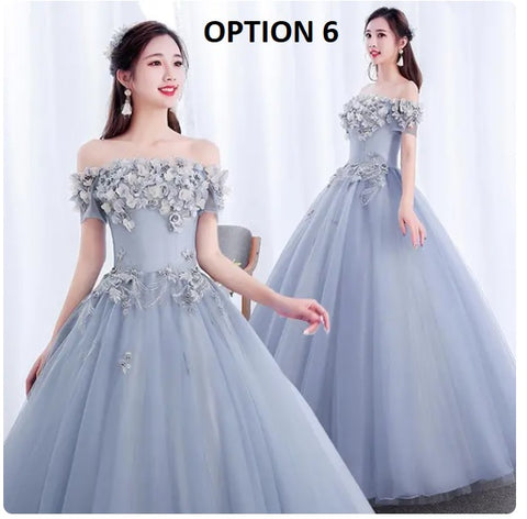 New Charming Flowers Off the Shoulder Prom Evening Party Princess Birthday Gown CODE: KAR3151
