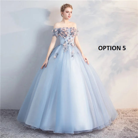 New Charming Flowers Off the Shoulder Prom Evening Party Princess Birthday Gown CODE: KAR3151