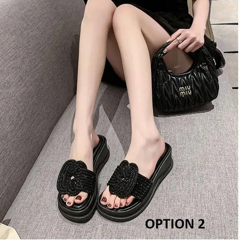 Summer Fashion All Matching Diamond Beach Slippers CODE: KAR3158
