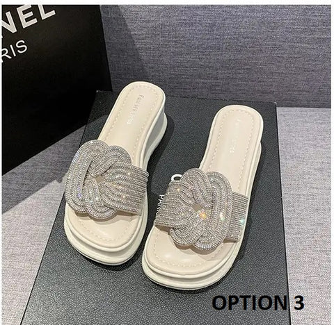 Summer Fashion All Matching Diamond Beach Slippers CODE: KAR3158