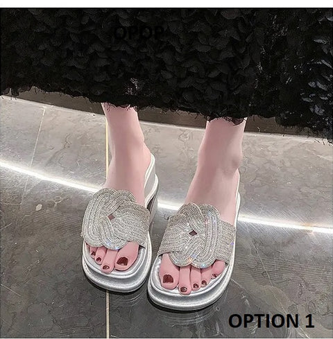 Summer Fashion All Matching Diamond Beach Slippers CODE: KAR3158