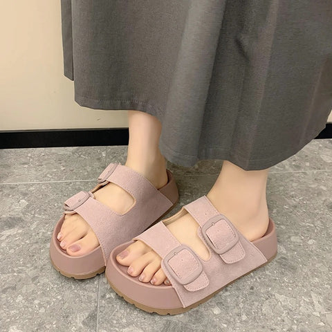 Fashion Open Toe Beach Chunky Comfortable Slippers SIZE: 36 CODE: READY1574