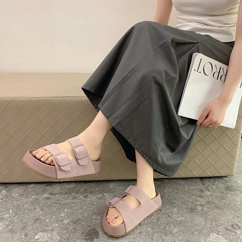 Fashion Open Toe Beach Chunky Comfortable Slippers SIZE: 36 CODE: READY1574